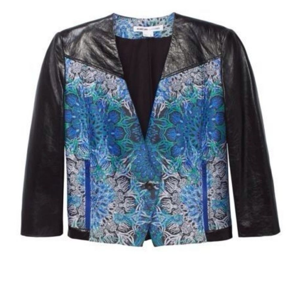Helmut Lang Intermix Blue Medallion‎ Blazer Sz 6